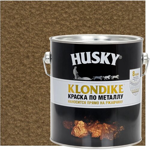 HUSKY KLONDIKE Краска по металлу с молотковым эффектом темная бронза 2,5л 26198