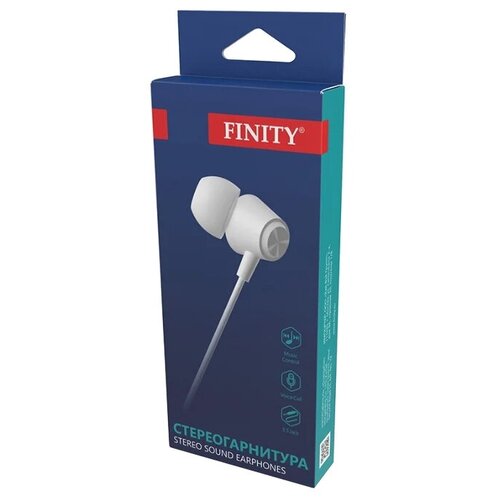 Наушники Finity SF-006, mini jack 3.5 mm, белый