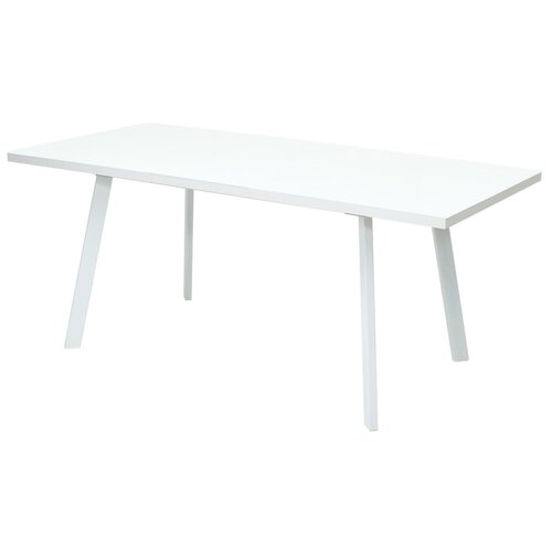 Стол ФИН 140 Белый, стекло/ Белый каркас М-City