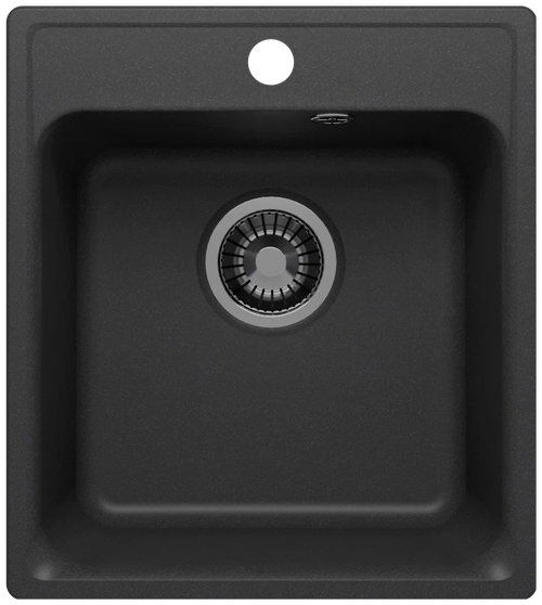 Врезная кухонная мойка 43х48см, Reflection Quadra RF0243, матовое черный