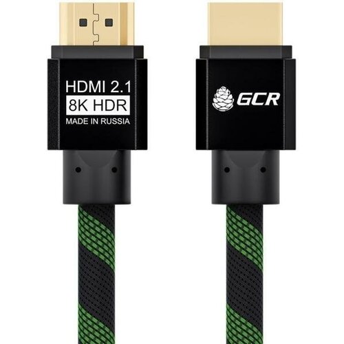 Кабель HDMI 1м Green Connection GCR-51833 круглый черный/зеленый кабель hdmi 12м green connection gcr hm311 12 0m круглый черный