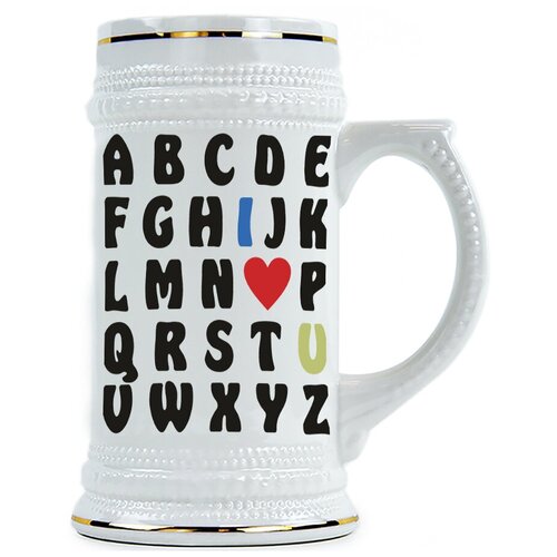 фото Пивная кружка алфавит, из него это i love you drabs