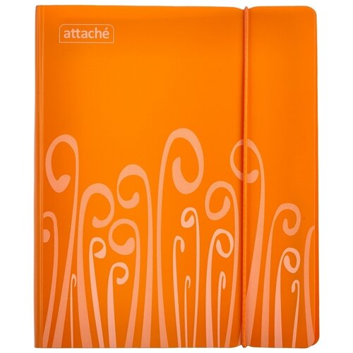 фото Бизнес-тетрадь attache а5, 120 листов, пластиковая обложка, на резинке, fantasy, оранжевая (309367)