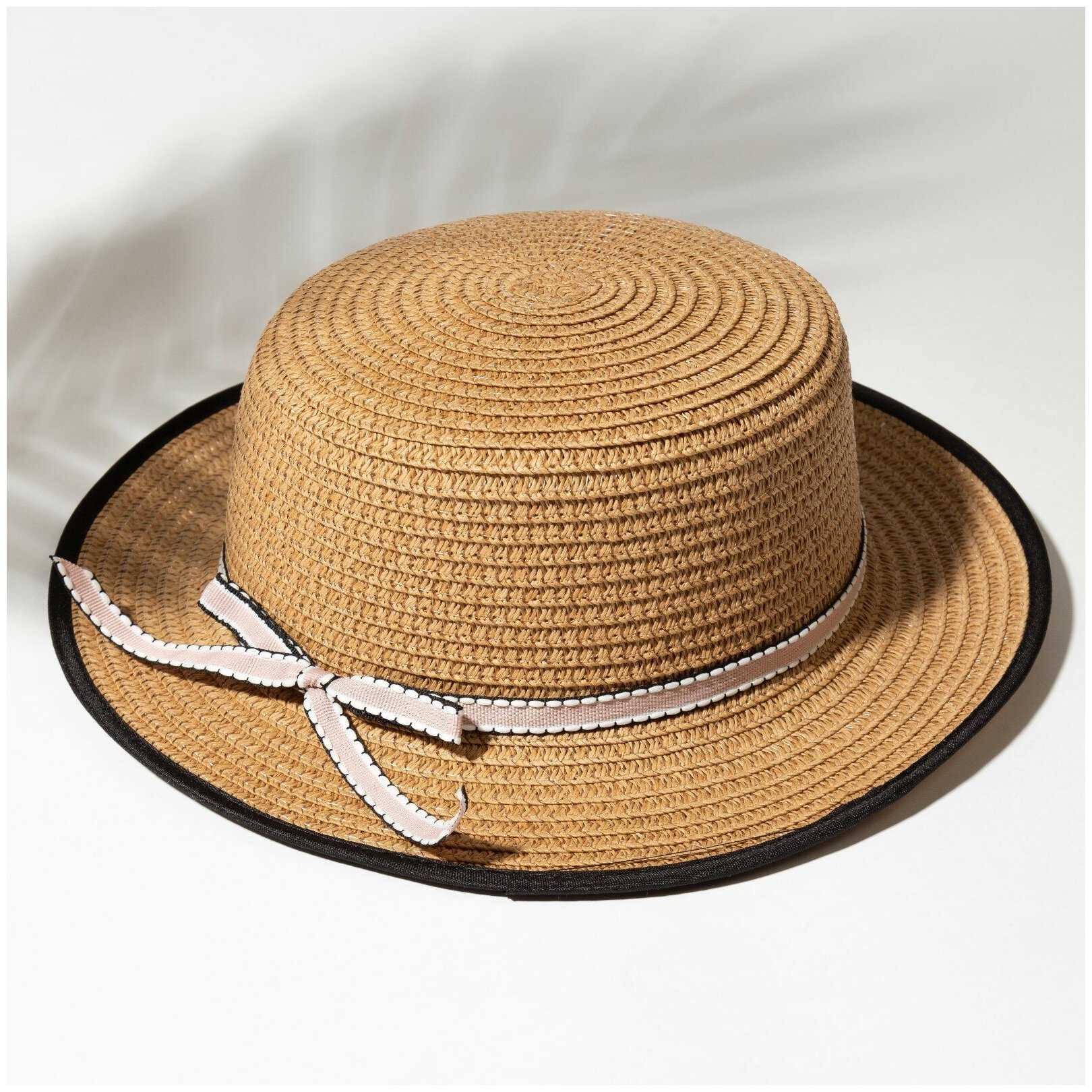 Шляпа для девочки "Леди", размер 52-54, цвет бежевый