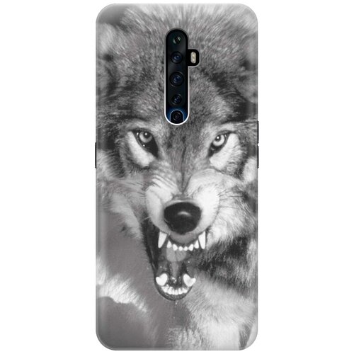 фото Cиликоновый чехол на oppo reno2 z / оппо рено2 зет с принтом "волчий оскал" gosso