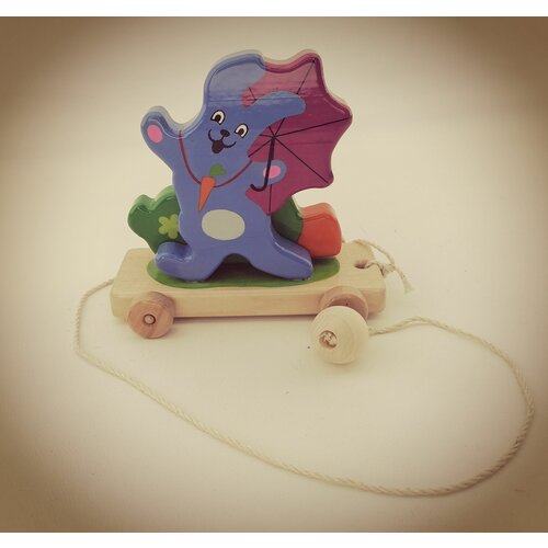 Каталка Зайчики деревянная игрушка для малышей каталка лошадки деревянная игрушка для малышей