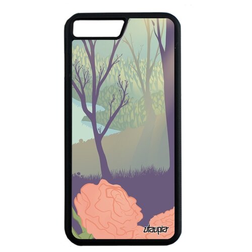 фото Чехол для мобильного apple iphone 8 plus, "лесные розы" розы озеро utaupia