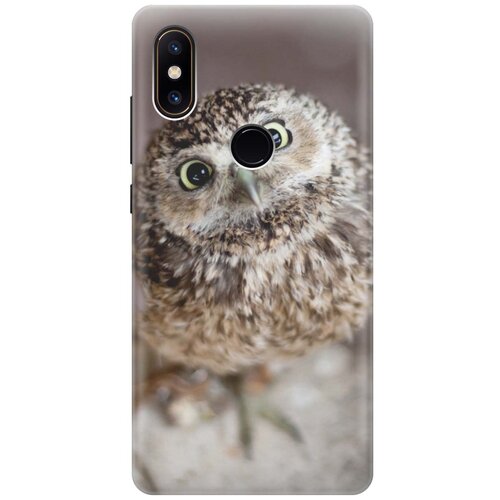фото Cиликоновый чехол на xiaomi mi mix 2s / сяоми ми микс 2 эс с принтом "удивленная сова" gosso