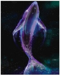 Алмазная вышивка на подрамнике. Картина"Неоновый кит", ТМ Цветной, 40x50 см, LG242, полная выкладка.