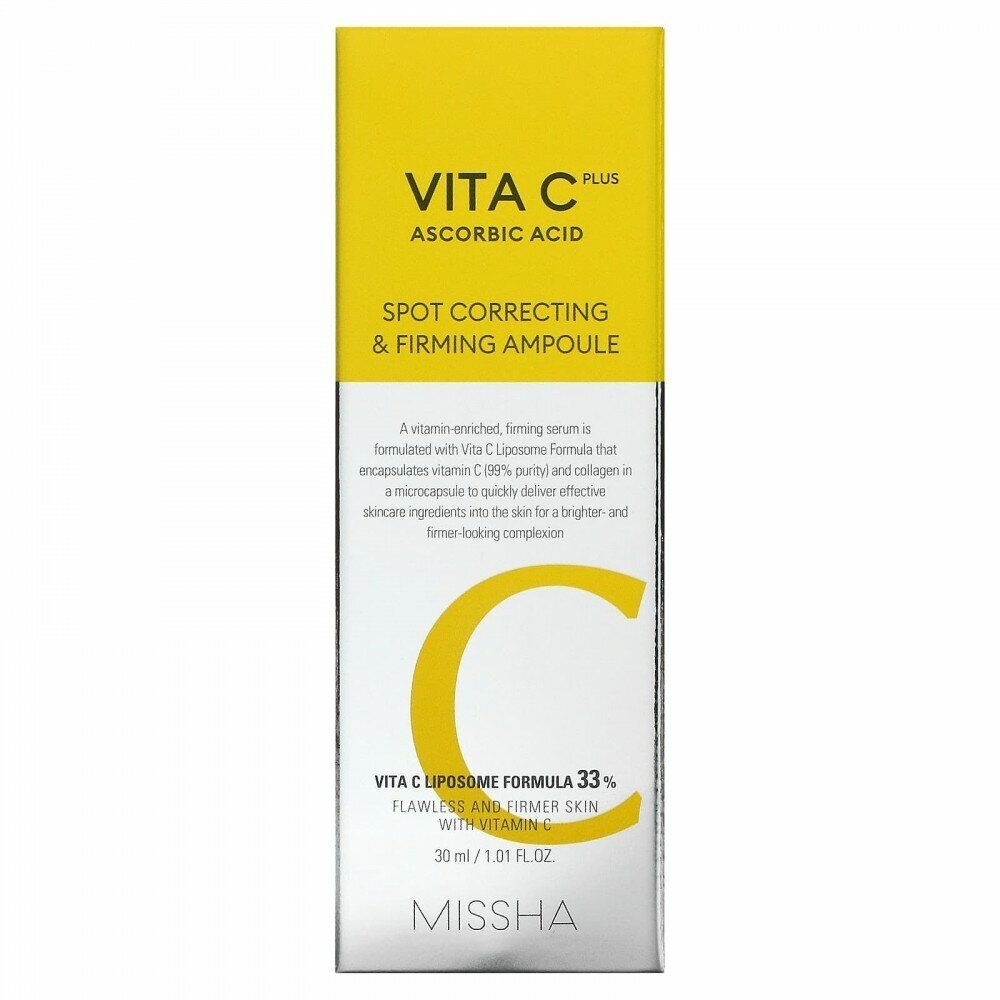 Антивозрастная сыворотка-ампула Missha Vita C Plus Spot Correcting & Firming Ampoule с витамином С 30ml - фото №2