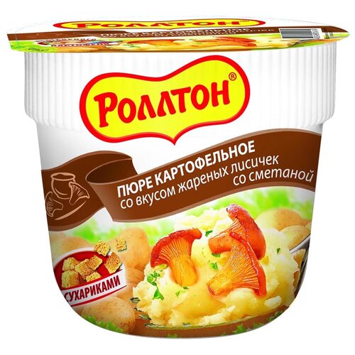 Роллтон Пюре картофельное со вкусом жареных лисичек со сметаной, 40 г
