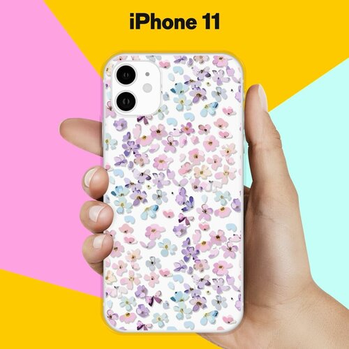 Силиконовый чехол Цветочки на Apple iPhone 11 силиконовый чехол на apple iphone 11 эпл айфон 11 soft touch красный