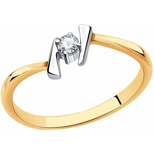 фото Золотое кольцо александра 1010020сбк с бриллиантом diamant-online