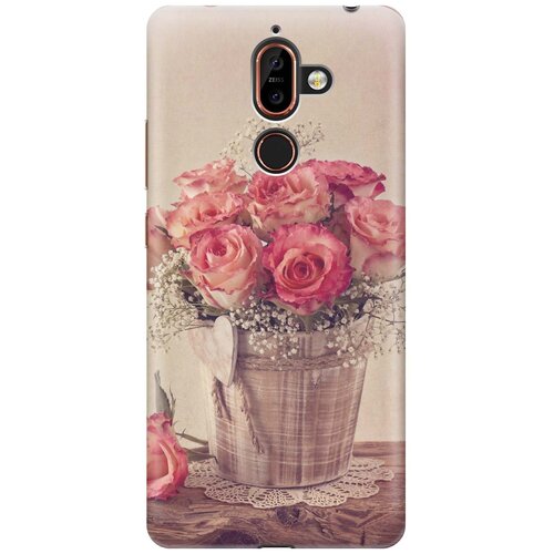 фото Re:pa накладка transparent для nokia 7 plus с принтом "винтажные розы"