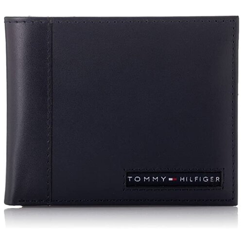 фото Мужской портмоне tommy hilfiger из натуральной кожи с несколькими отделениями для карт (кошелек) 31tl22x063 синий