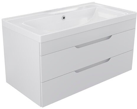 фото Тумба подвесная под раковину Soho 100 Quadro, белая (без раковины)