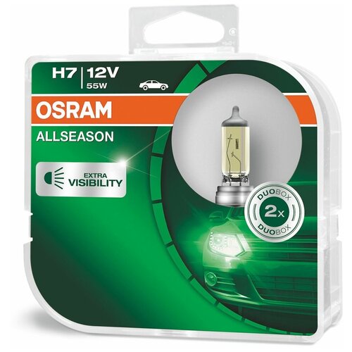 Лампа автомобильная галогенная OSRAM ALLSEASON 64210ALL-HCB +30% H7 55W 2 шт.