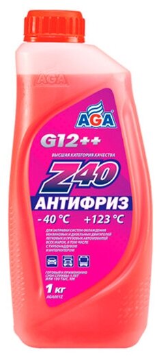 Aga Антифриз Z40 G12++ (Красный), 1 л