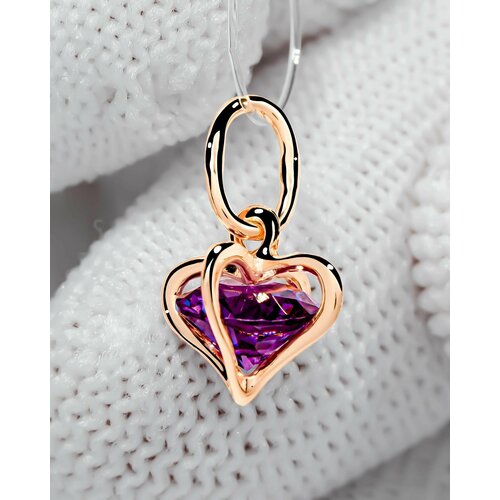 Женская в форме сердца Trade Jewelry подвеска из серебра 925 пробы (покрытие золото 585) с александритом