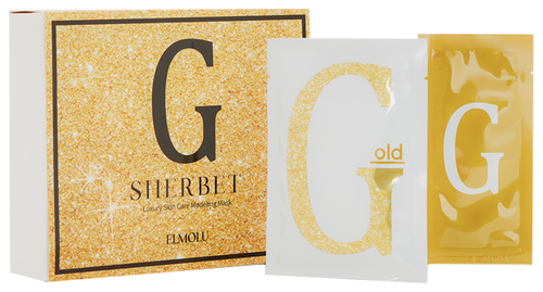 ELMOLU Sherbet gold modeling mask двухкомпонентная маска с активный коллагеном повышение эластичности, 55 г, 5 шт. по 5 мл