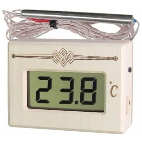 фото Высокотемпературный термометр для бани тэс в корпусе из липы с герметичным датчиком апэл(россия)