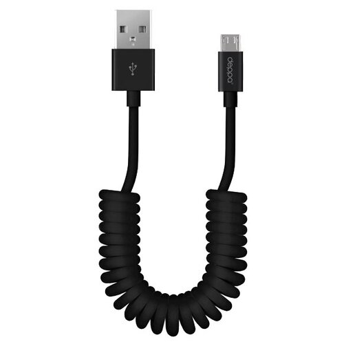 Кабель DEPPA 72123 USB - microUSB, 1.5m, витой, черный
