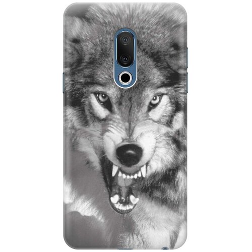 фото Cиликоновый чехол на meizu 15 / мейзу 15 с принтом "волчий оскал" gosso