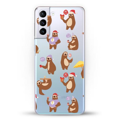 фото Силиконовый чехол узор из ленивцев на samsung galaxy s21+ andy & paul
