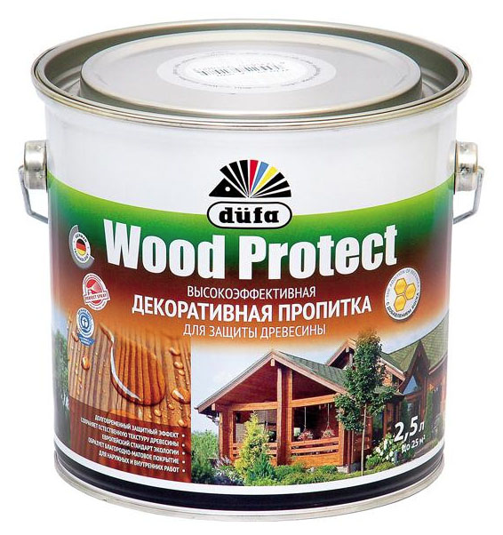 Антисептик для дерева с воском Dufa Wood Protect Дуб, 2.5 л