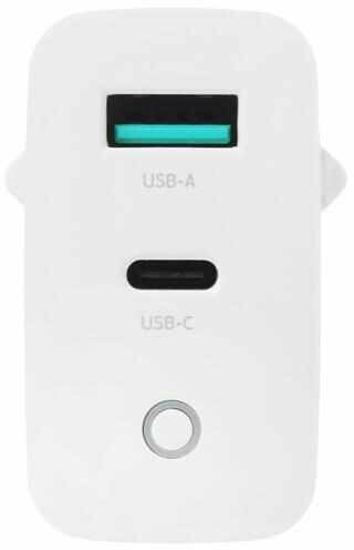 Сетевое зарядное устройство DEPPA 65W, USB + USB type-C, 8-pin Lightning (Apple), 3A, белый - фото №12