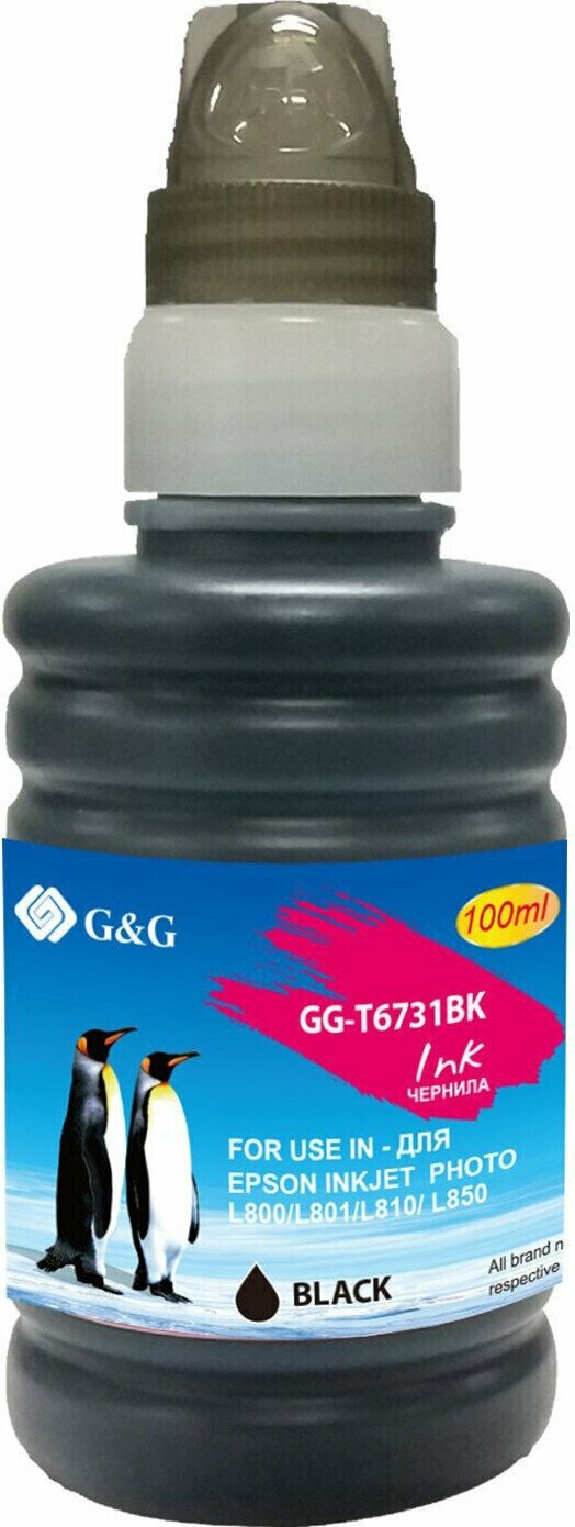Чернила G&G GG-T6731BK, для Epson, 100мл, черный - фотография № 2