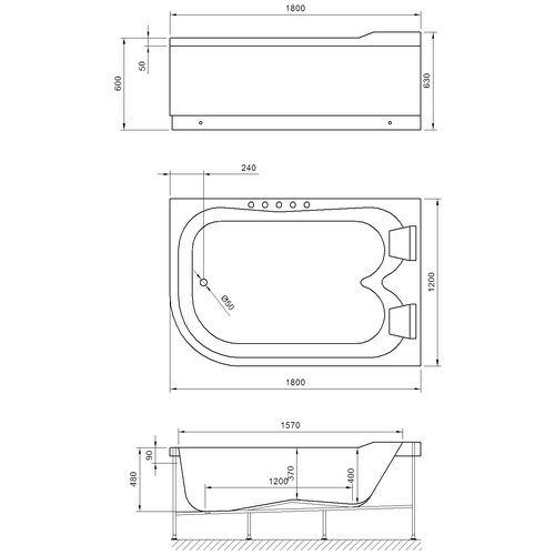 Акриловая ванна Royal Bath Norway RB331100K-R 180x120 с каркасом акриловая ванна royal bath norway comfort 180х120 rb331100cm l с гидромассажем