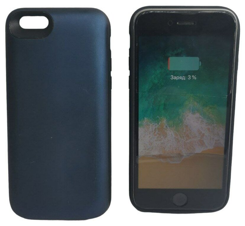 Чехол внешний аккумулятор для iPhone 6 6s 3700mAh Синий