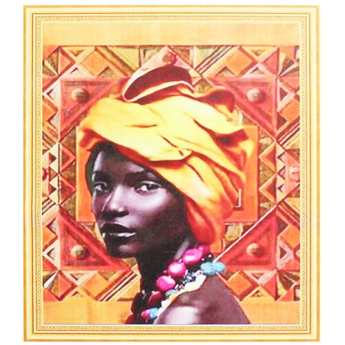 Алмазная мозаика 40 х 50 см, Африканская женщина. Вышивка картины стразами, живопись