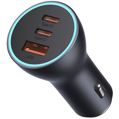 Автомобильное зарядное устройство Baseus Golden Contactor Pro Triple Fast Charge Car Charger 65W U+C+C Dark Gray (CGJP010013)