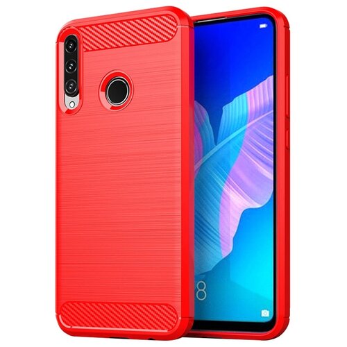 фото Чехол mypads для huawei p40 lite e из качественного износостойкого силикона с декоративным дизайном под кожу с тиснением красный