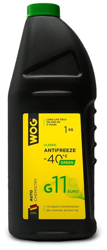 Охлаждающая жидкость Антифриз (зелёный) G11 (-40C) WOG, 1 кг