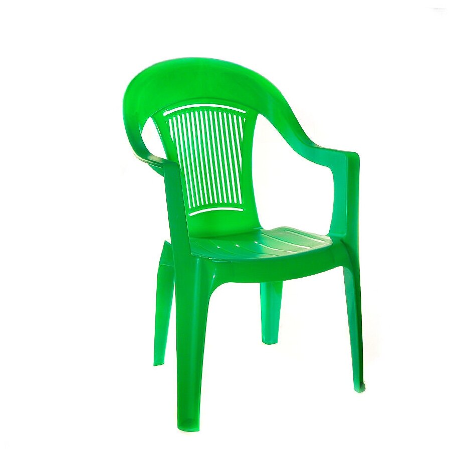 Кресло пластиковое Комфорт-1 110-0031, 540х535х780мм, цвет зеленый - фотография № 2