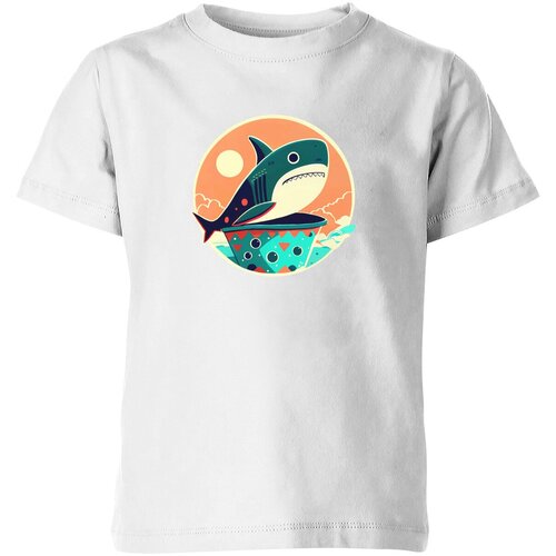 Футболка Us Basic, размер 8, белый детская футболка летняя неловкая акула 164 белый