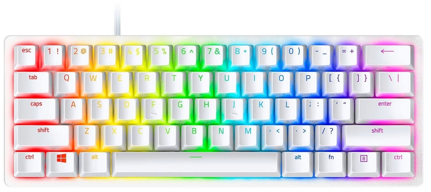Игровая клавиатура Razer Huntsman Mini (Английская раскладка, свитчи Clicky, белый цвет)