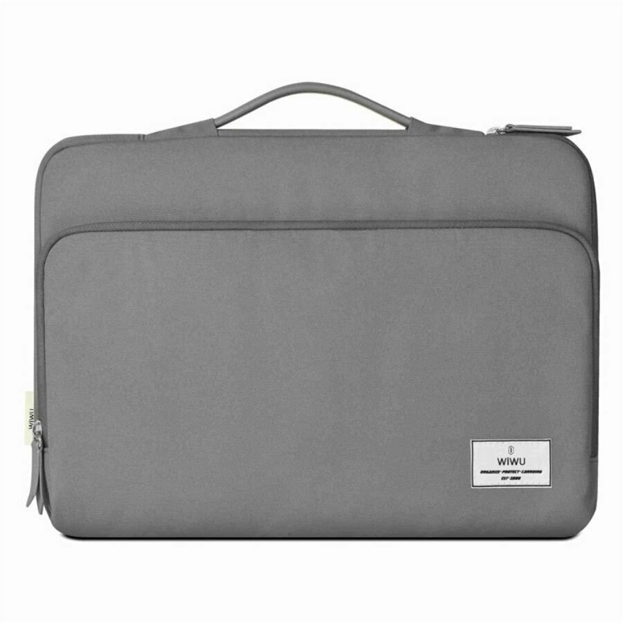 Сумка для ноутбука до 16,2 дюйма мужская, женская WiWU Ora Laptop Sleeve ручная, водонепроницаемая для макбук (Macbook) - Серая