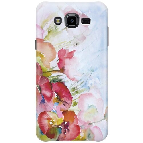 фото Cиликоновый чехол на samsung galaxy j7 neo / самсунг джей 7 нео с принтом "акварельные цветы" gosso