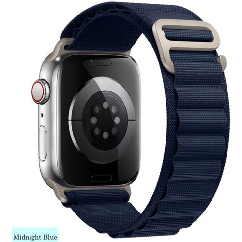 ремешок для apple watch 42 44 45 49 мм текстиль темно синий Ремешок для Apple Watch 42/44/45/49mm (темно-синий)