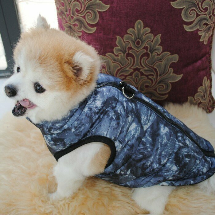 Куртка для собак на молнии "Содалит", размер L, синяя (ДС 38, ОШ 38, ОГ 54 см) - фотография № 9