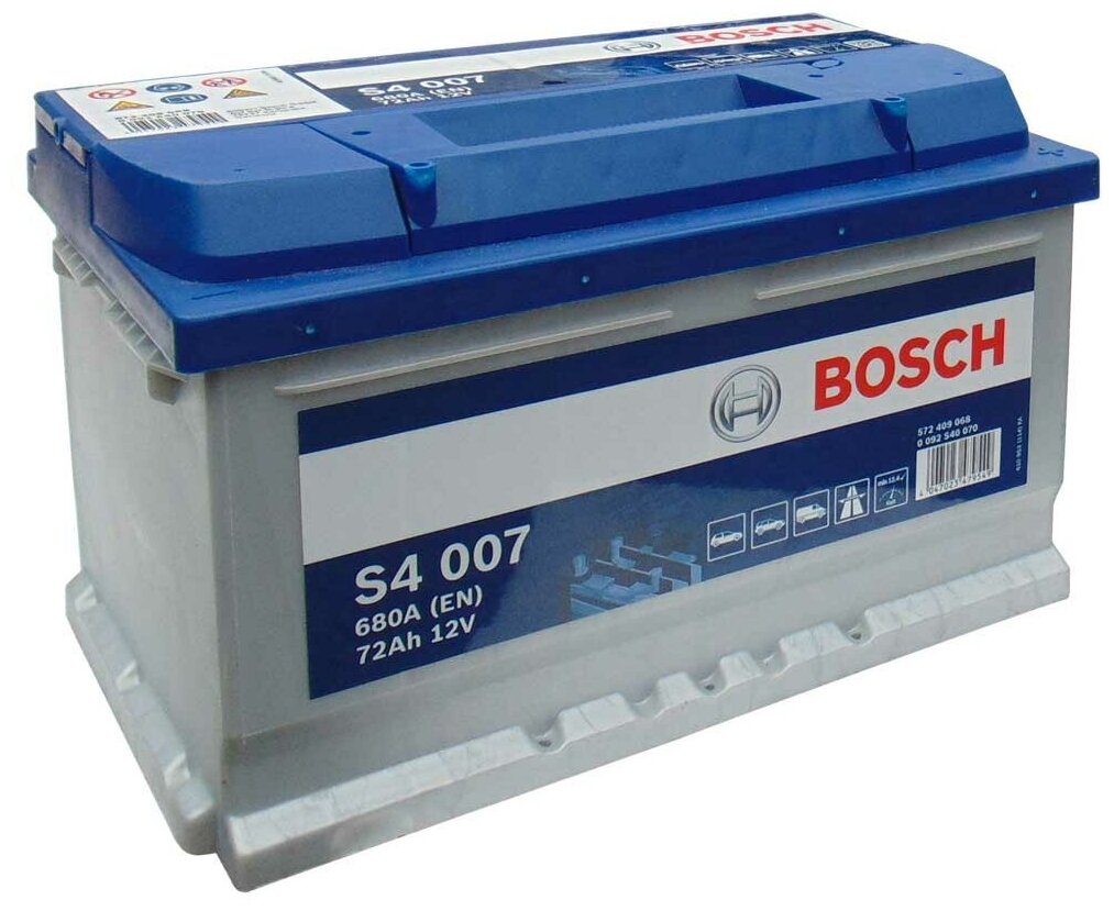 Аккумулятор BOSCH S4 SILVER 12V 72AH 680A ETN 0(R+) B13 278x175x175mm 17.05kg