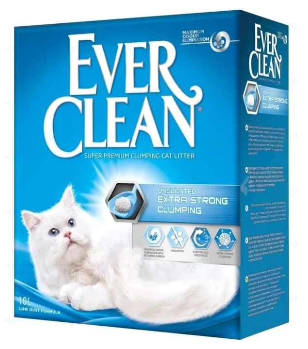 Наполнитель Ever Clean Unscented Extra Strong Clumping комкующийся 10 л - фото №1