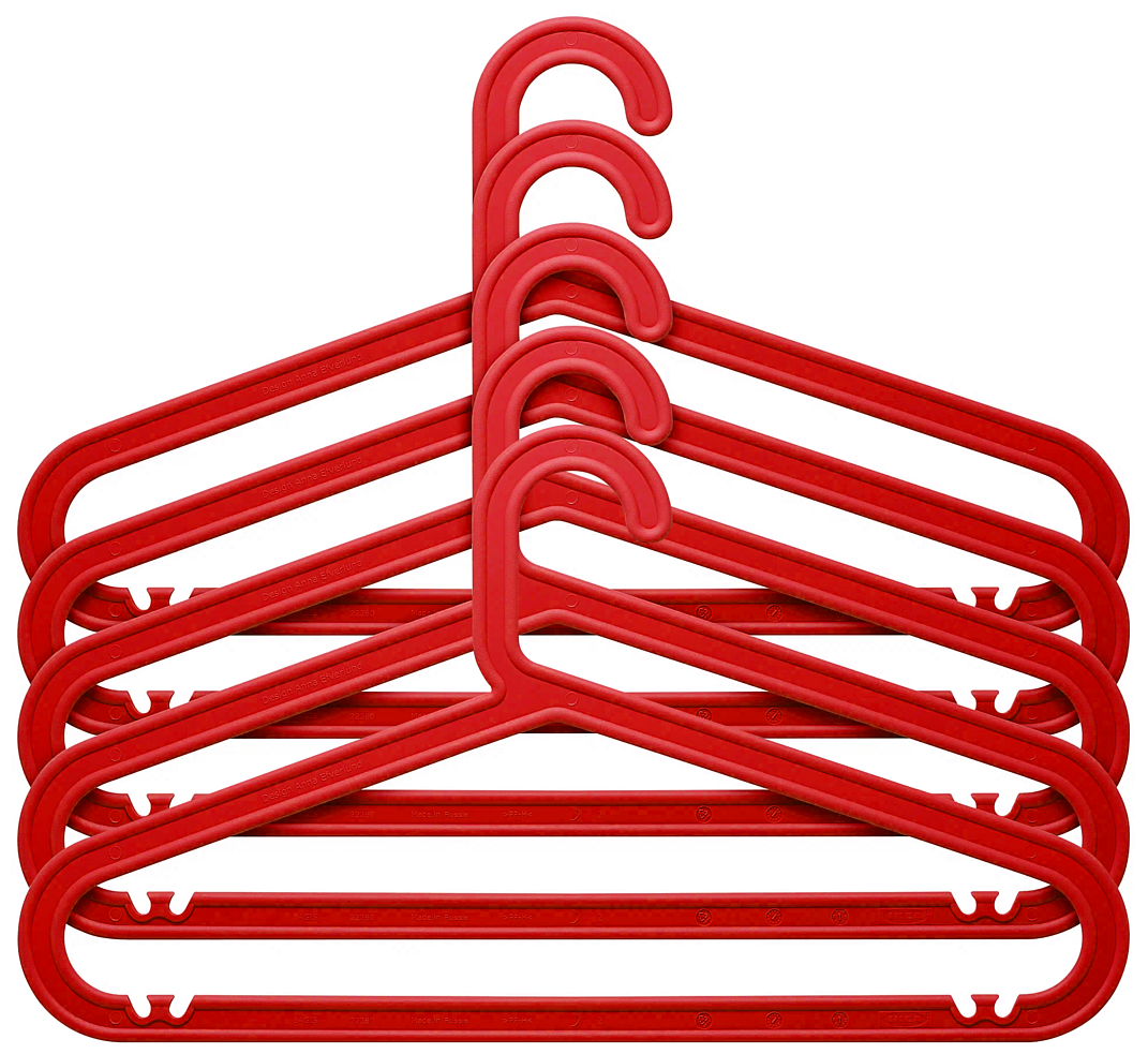 Набор вешалок икеа набор вешалок багис, 5 шт. в упаковке, красные