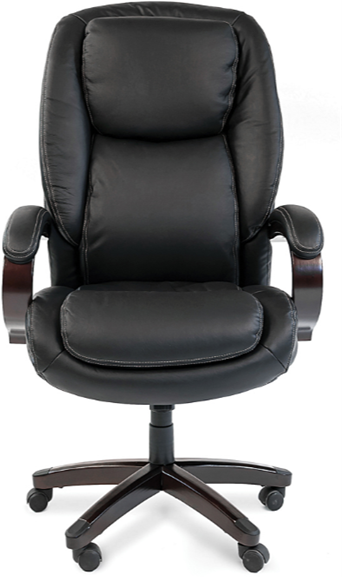 Офисное кресло Chairman 408 Россия кожа+PU черн.