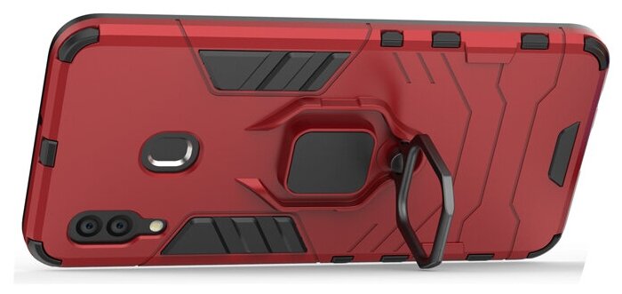 Противоударный чехол с кольцом Panther Case для Samsung Galaxy A30 / A20 красный