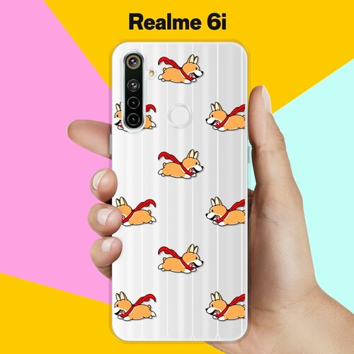 Силиконовый чехол на realme 6i Корги с шарфом / для Реалми 6ай силиконовый чехол на realme 5 корги с шарфом для реалми 5